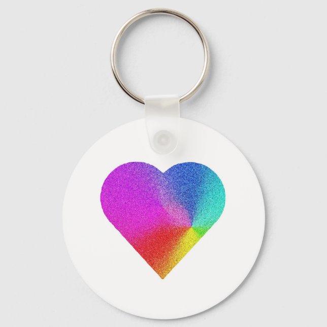 Rainbow Heart Nyckelring (Framsida)