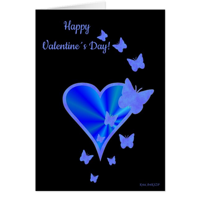 Rainbow Heart och Butterfly Hälsningskort (Framsidan)