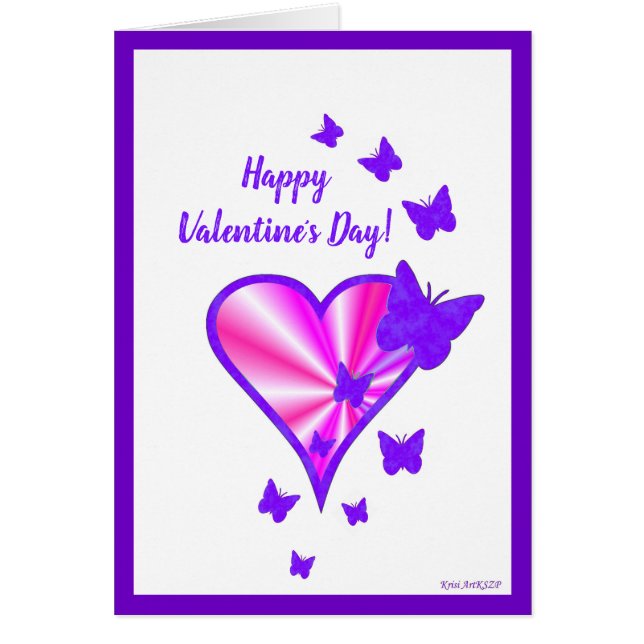 Rainbow Heart och Butterfly Hälsningskort (Framsidan)