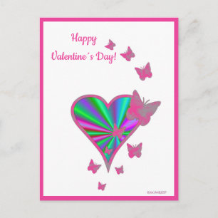 Rainbow Heart och Butterfly Helg Vykort