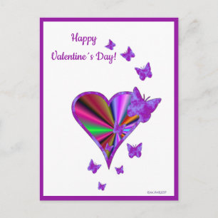 Rainbow Heart och Butterfly Helg Vykort
