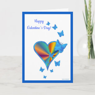 Rainbow Heart och Butterfly Helgkort