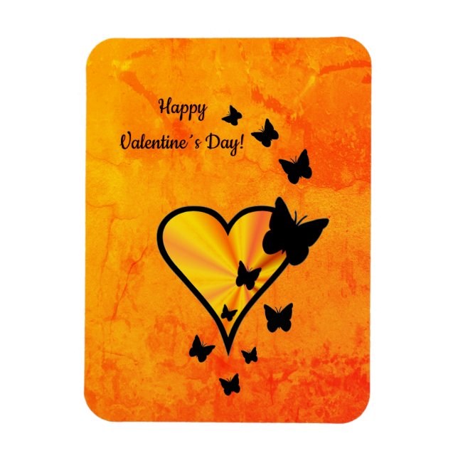 Rainbow Heart och Butterfly Magnet (Vertikal)