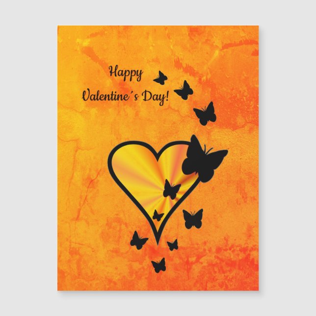 Rainbow Heart och Butterfly Magnetic Card (Framsida)