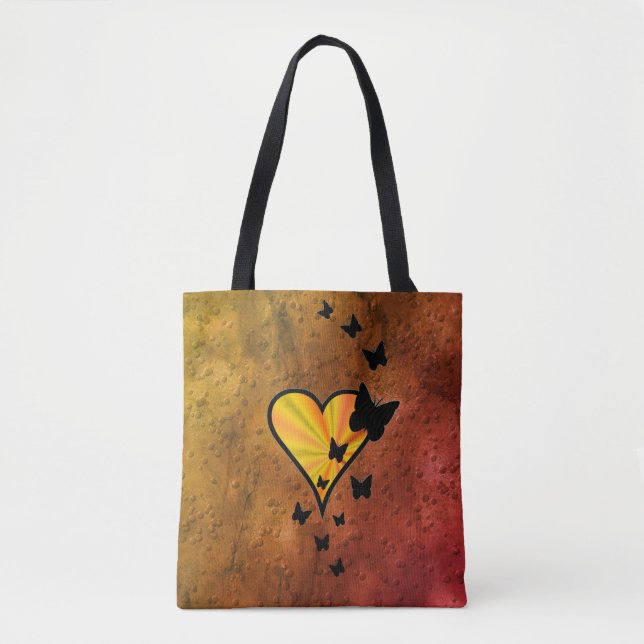 Rainbow Heart och Butterfly Tygkasse (Framsida)