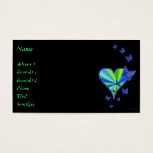 Rainbow Heart och Butterfly Visitkort