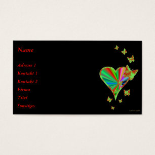 Rainbow Heart och Butterfly Visitkort