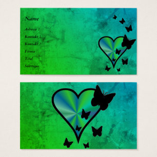 Rainbow Heart och Butterfly Visitkort