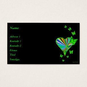 Rainbow Heart och Butterfly Visitkort