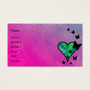 Rainbow Heart och Butterfly Visitkort
