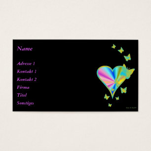 Rainbow Heart och Butterfly Visitkort