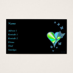 Rainbow Heart och Butterfly Visitkort