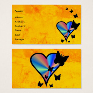 Rainbow Heart och Butterfly Visitkort