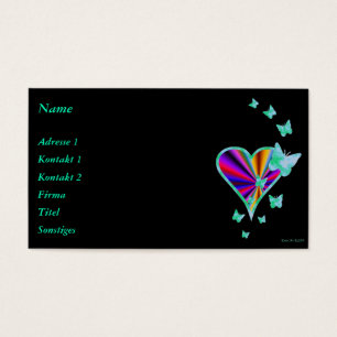 Rainbow Heart och Butterfly Visitkort