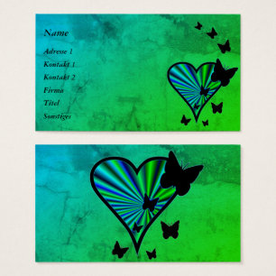 Rainbow Heart och Butterfly Visitkort