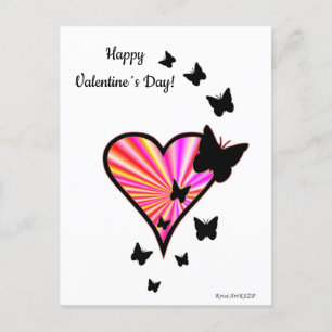 Rainbow Heart och Butterfly Vykort