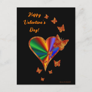 Rainbow Heart och Butterfly Vykort