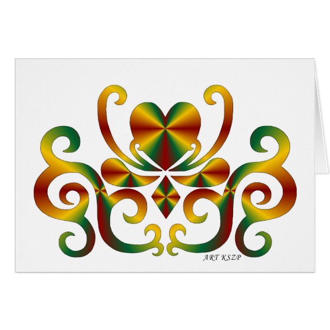 Rainbow Heart och Lily Hälsningskort (Framsidan Horizontal)