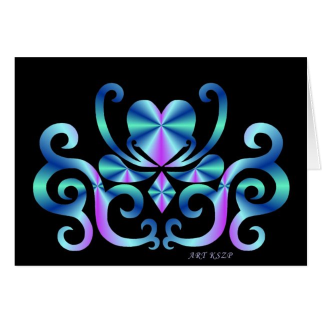 Rainbow Heart och Lily Hälsningskort (Framsidan Horizontal)