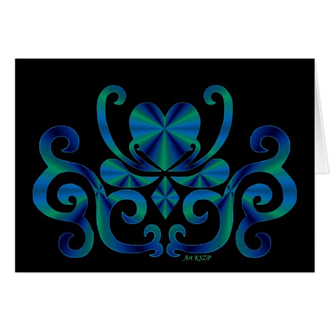 Rainbow Heart och Lily Hälsningskort (Framsidan Horizontal)