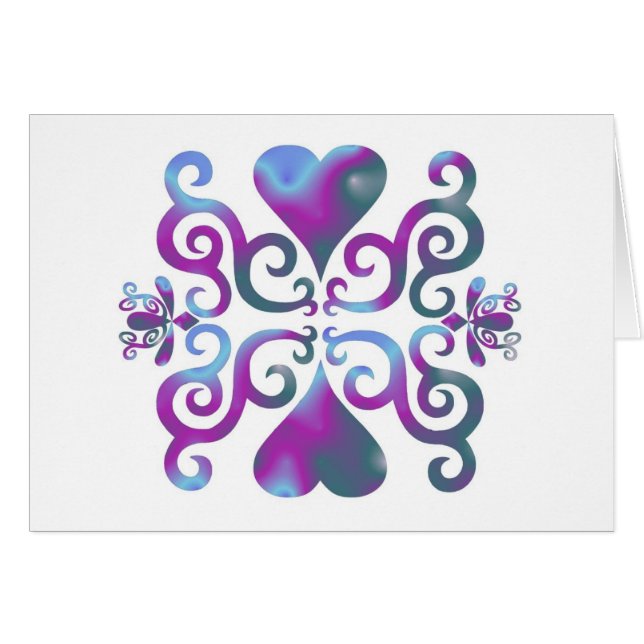 Rainbow Heart och Lily Hälsningskort (Framsidan Horizontal)