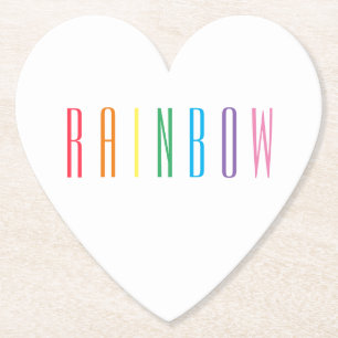 RAINBOW Heart Papper Underlägg