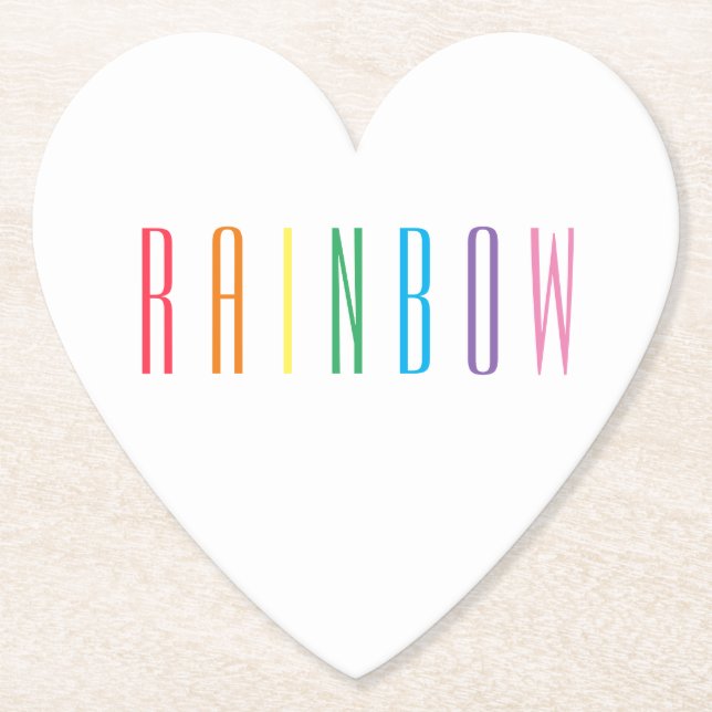 RAINBOW Heart Papper Underlägg (Framsida)