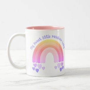 Rainbow Heart Photo Sweet Baby Två-Tonad Mugg