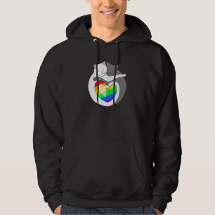 Rainbow Heart Pride Cats Cute Kitten Lgbtqia Hoodie