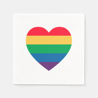 Rainbow Heart Pride Papper Napkins Pappersservett