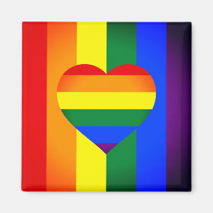 Rainbow Heart & Pride Rainbow Flagga /LGBT communi Magnet