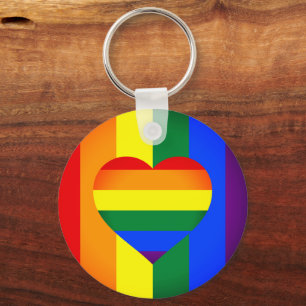Rainbow Heart & Pride Rainbow Flagga /LGBT communi Nyckelring