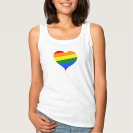 Rainbow Heart Pride Tee Linne Med Racerback