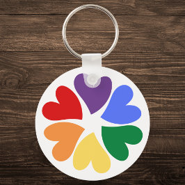 Rainbow Heart-Pridet Nyckelring