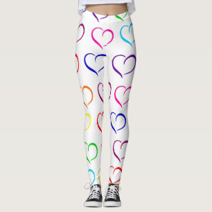 Rainbow Heart Print, Alla hjärtans dag Leggings