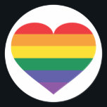 Rainbow Heart Runt Klistermärke<br><div class="desc">Denna runda dekal har ett hjärta med en utformning av pridet för regnbåge. Visa ditt sanna färg,  stödja giftermål jämlikhet och fira gay pride.</div>