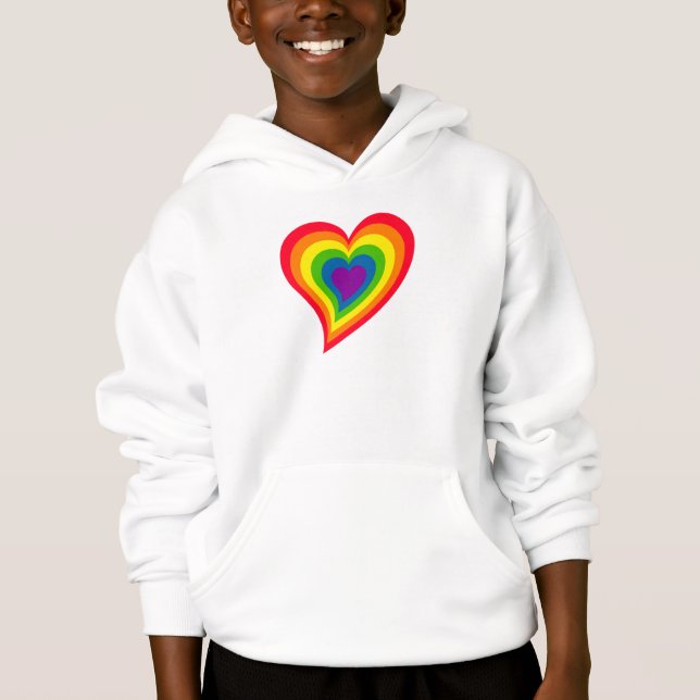 Rainbow Heart shirt - välj stil & färg Tröja (Framsida)