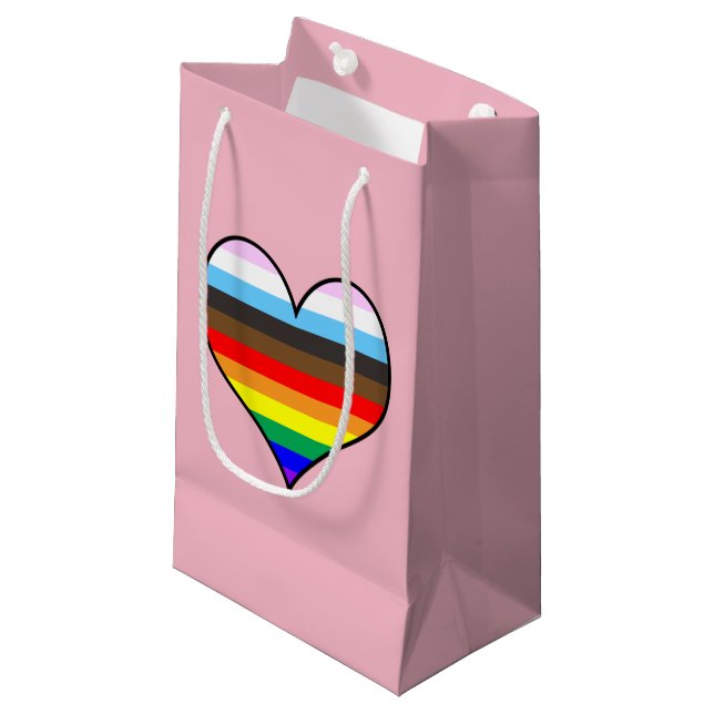 Rainbow Heart Small Gift-fack (Framsidan Vinklad)