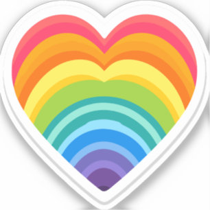 Rainbow Heart Söt Sticker Klistermärken