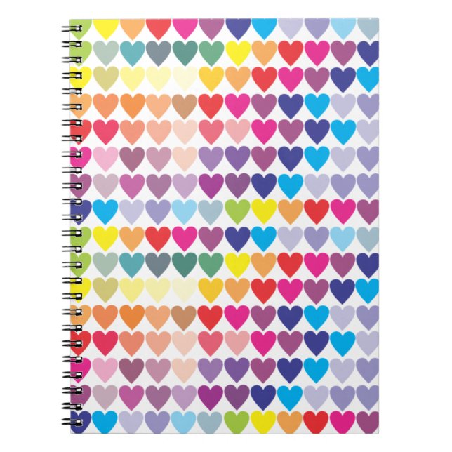 Rainbow Heart Spiral bärbar dator Anteckningsbok (Framsidan)