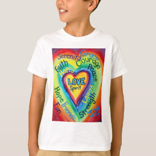 Rainbow Heart Spirit Ord Shirt (Dubbla Image) T
