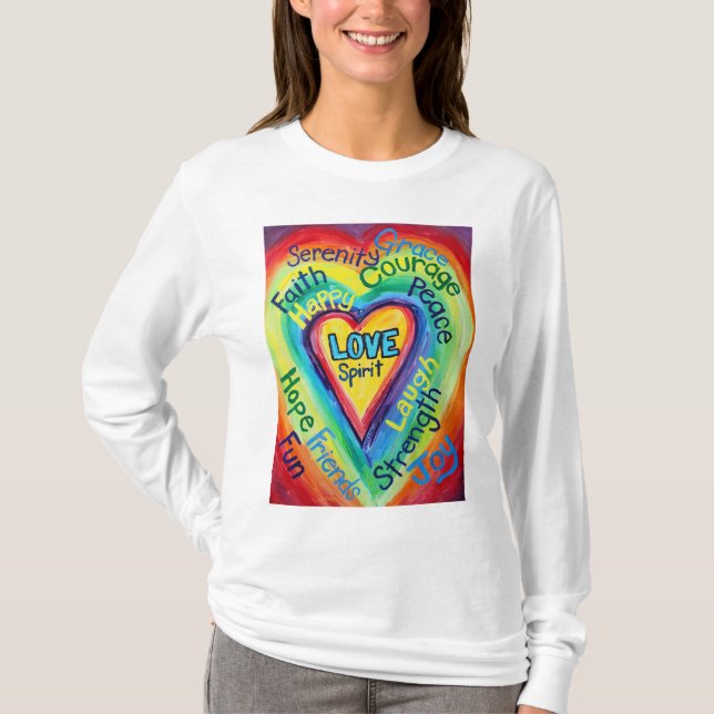 Rainbow Heart Spirit Ord Shirt (framsidan) Tröja (Framsida)