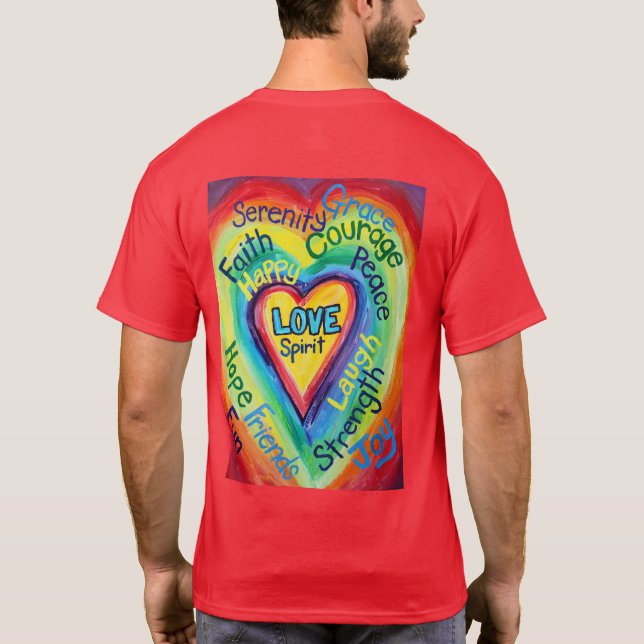 Rainbow Heart Spirit Ord T-shirt (Baksida)