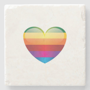Rainbow Heart Stenunderlägg