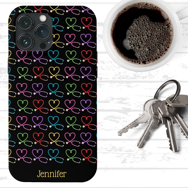 Rainbow Heart Stethoscope Monogram (Skapare uppladdad)