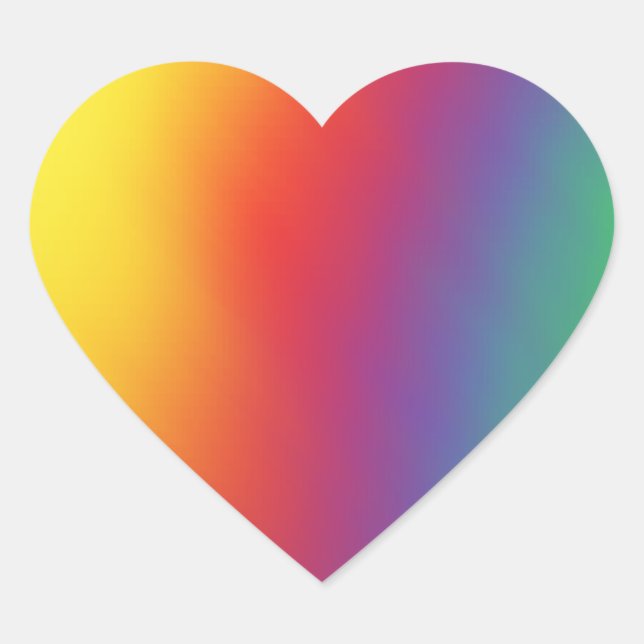 Rainbow Heart Sticker Hjärtformat Klistermärke (Framsida)