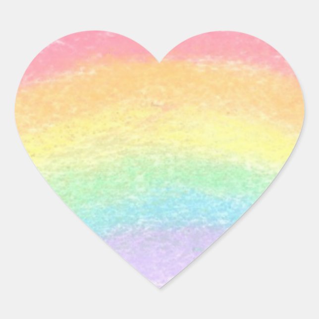 Rainbow Heart - Sticker Hjärtformat Klistermärke (Framsida)