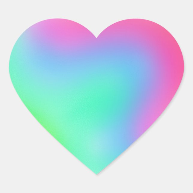 Rainbow Heart Sticker Hjärtformat Klistermärke (Framsida)