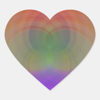 Rainbow Heart Sticker Hjärtformat Klistermärke