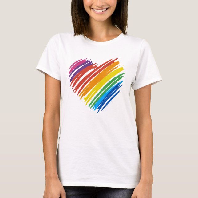 Rainbow Heart T Shirt (Framsida)